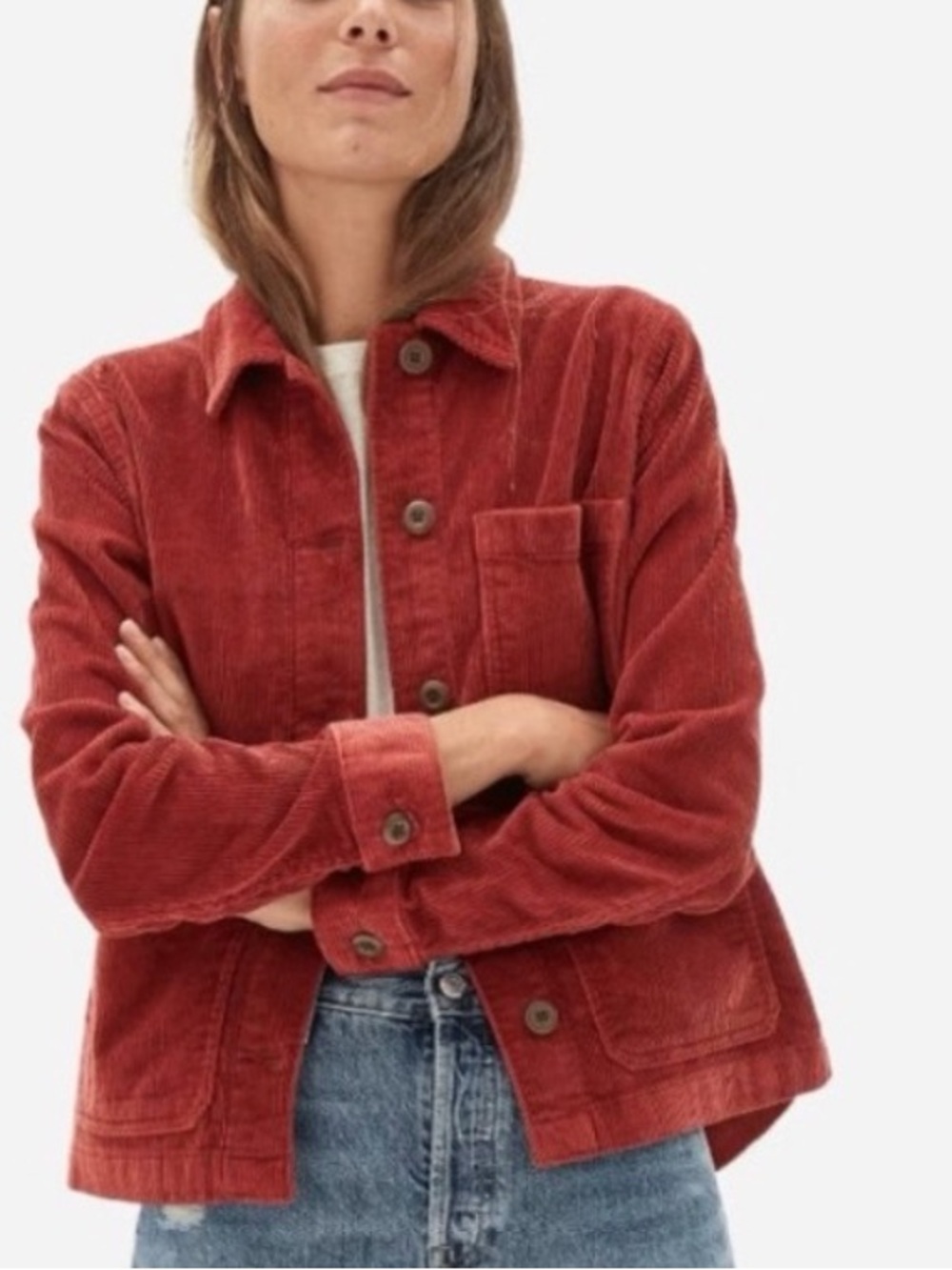 Everlane Red Corduroy Chore Jacket